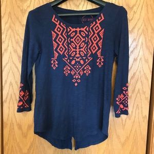 Lucky Brand tunic Aztec bohemian style
